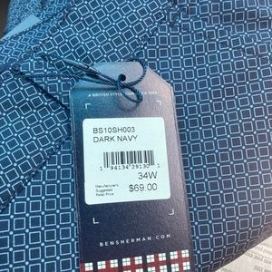 Ben Sherman casual shorts. Dark navy. Flat Front